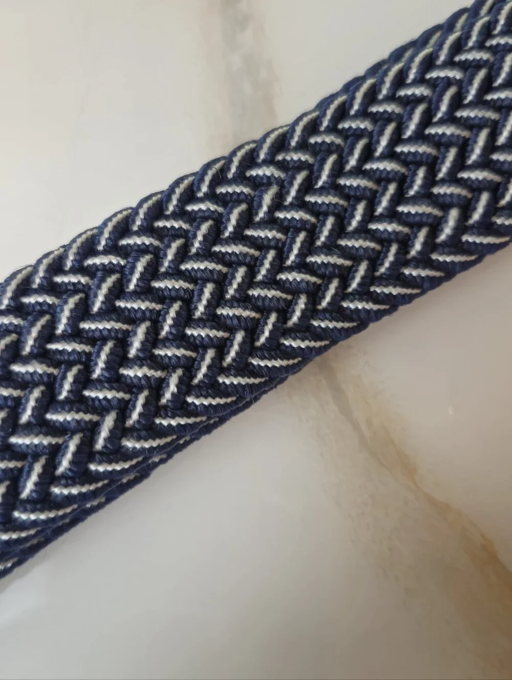 Roostas Ponte Vedra Belt Mens M 33-38 Navy White Woven Stretch Golf Preppy